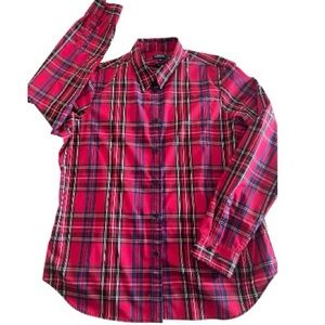 CHAPS Ralph Lauren Red Tartan Plaid Button-Up Shirt size: XL